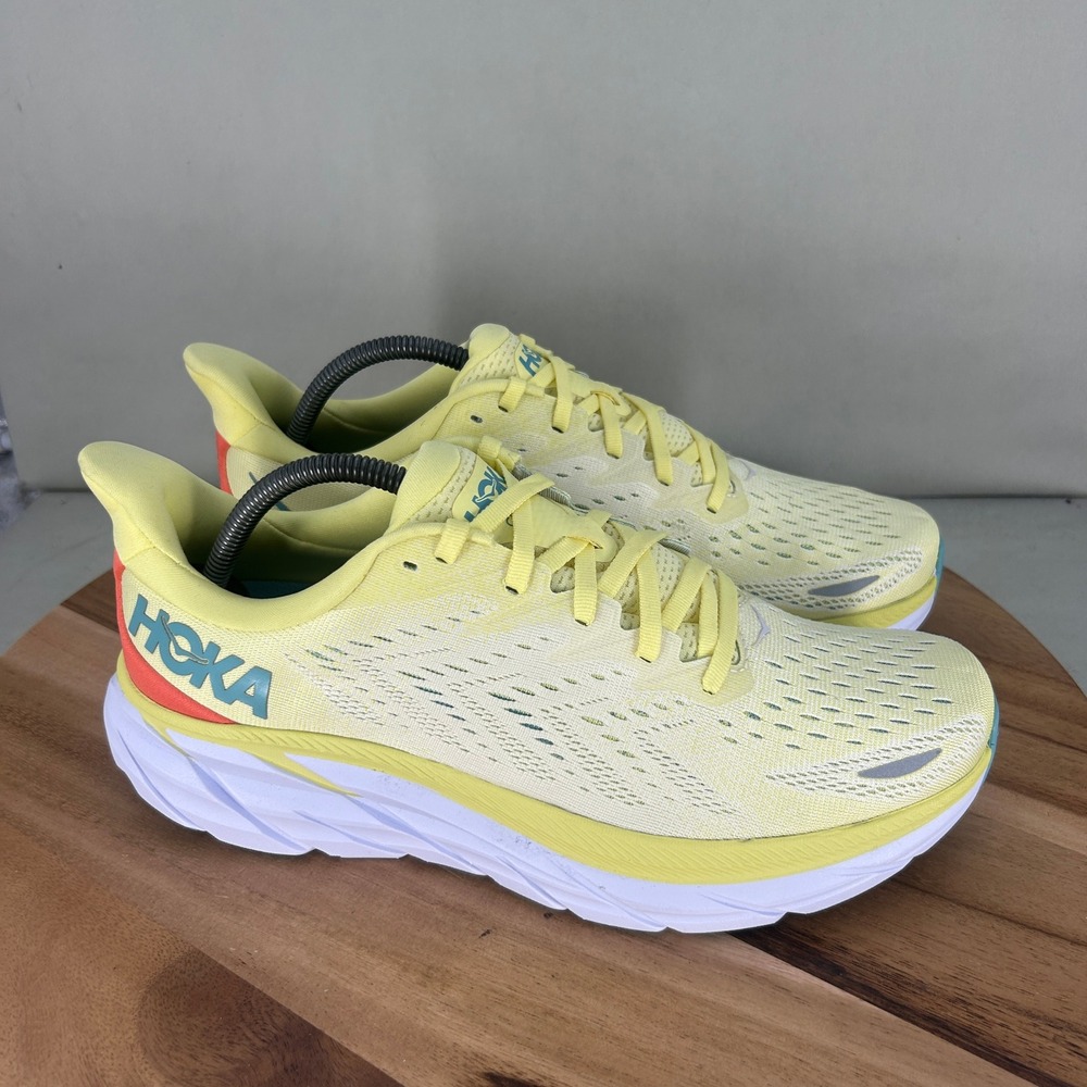 Hoka One One Womens Clifton 8 Running Shoes Yellow 1119394 YPSC Size 11B